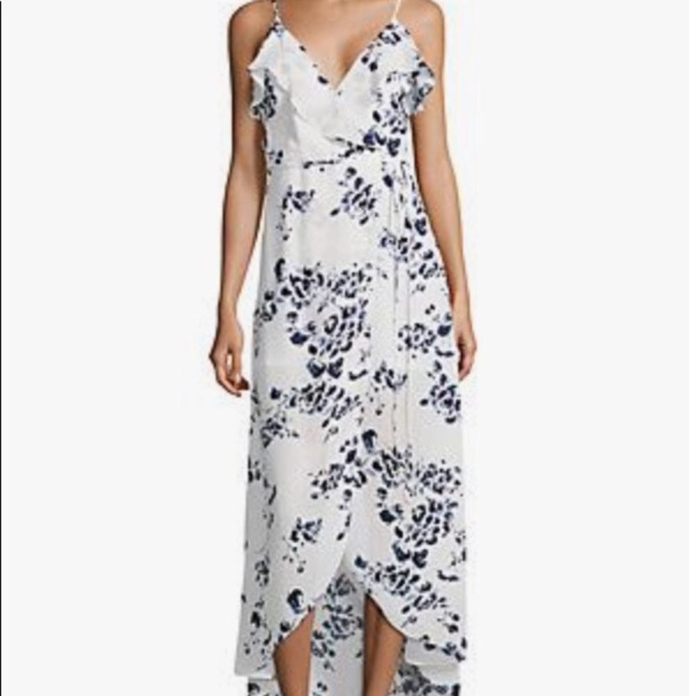 White maxi dress with floral design